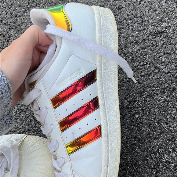 Holographic adidas superstars womens 6.5 - Picture 3 of 4